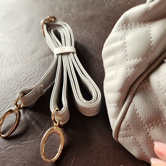 Light Gray Shoulder Bag with 3 Compartment - Picture 6 of 6